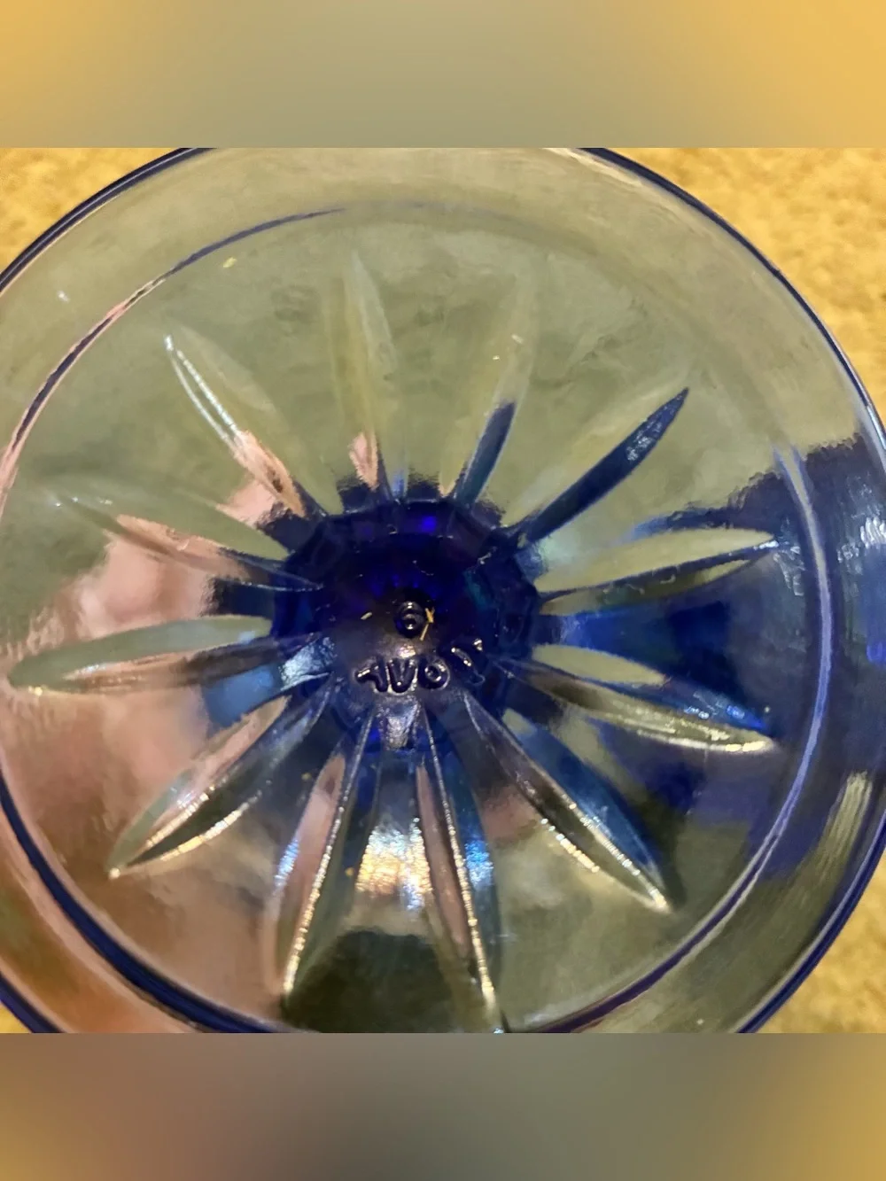 Pair of Avon Cobalt Blue Washington Goblets Glasses Vintage Cape Cod Collection